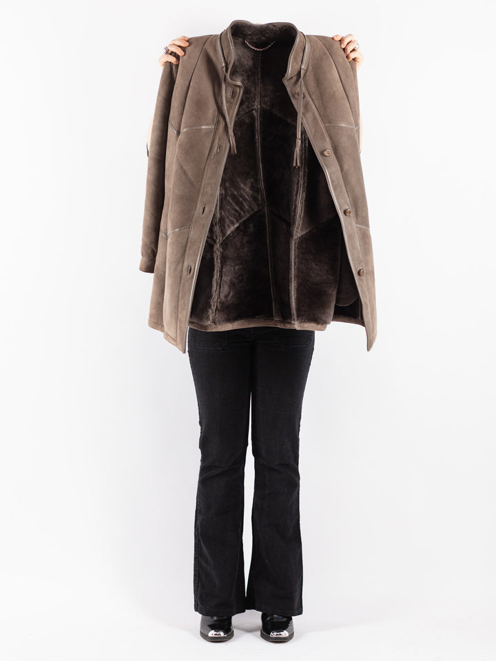 Vintage 80's Women Sheepskin Coat in