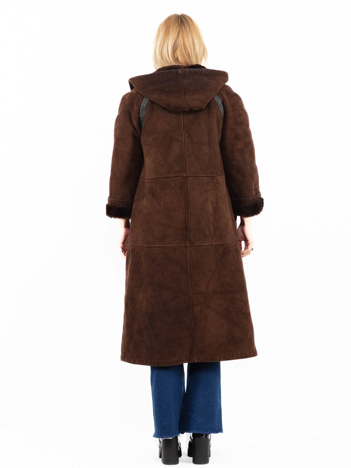 Vintage 80's Women Sheepskin Coat in BrownA0086