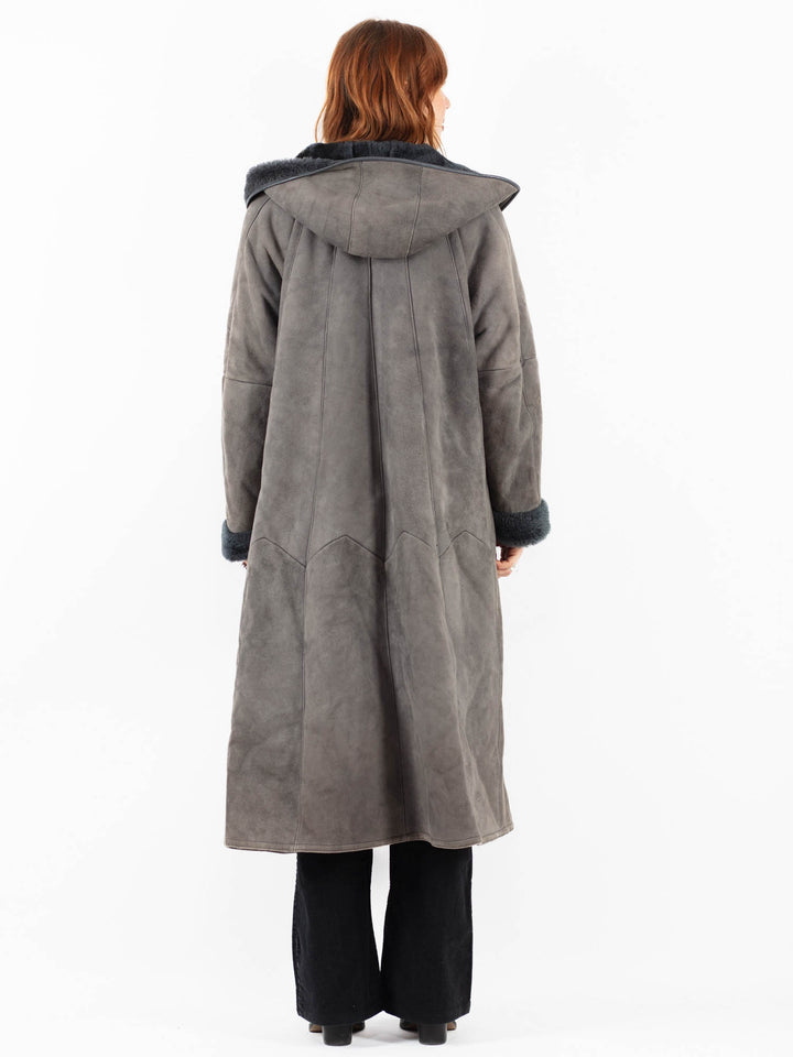 Vintage 80's Women Sheepskin in GrayV9805