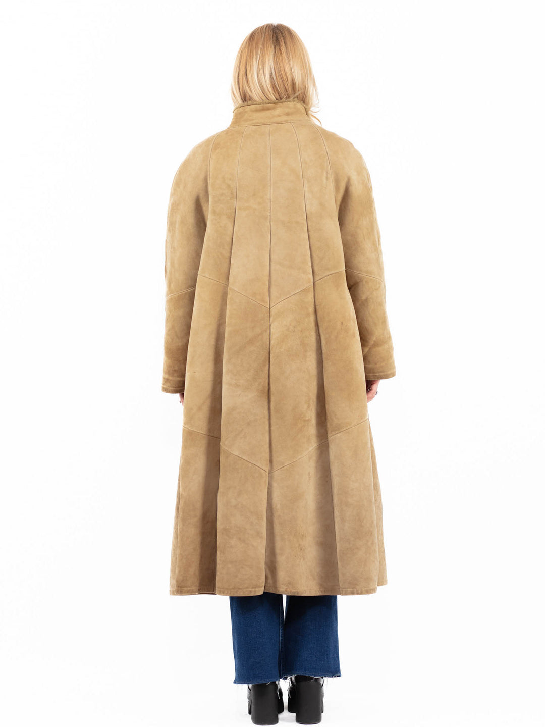 Vintage 80's Women Sheepskin Coat in BeigeA0106