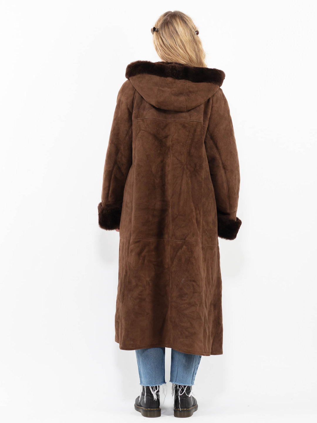 Vintage 80's Women Sheepskin Coat in BrownA0325