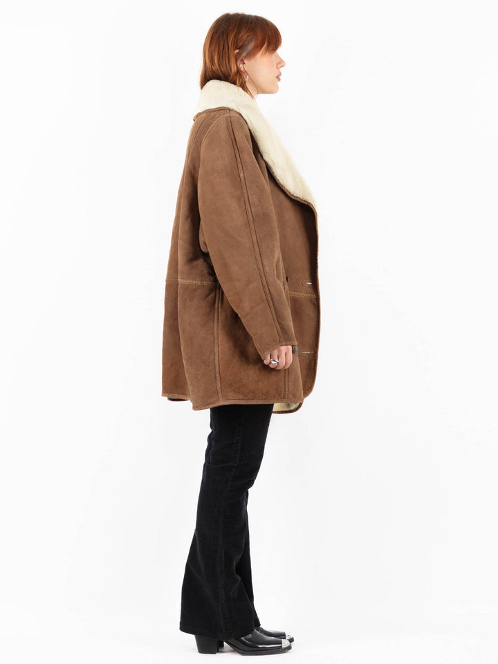 Vintage 80's Women Sheepskin in BrownV9825