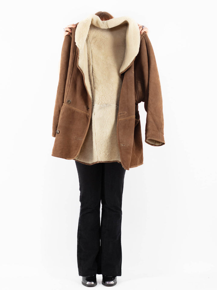 Vintage 80's Women Sheepskin in BrownV9825