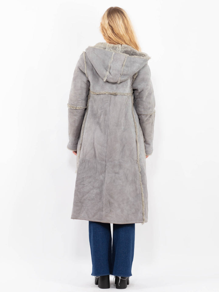 Vintage 80's Women Sheepskin in GrayA0465
