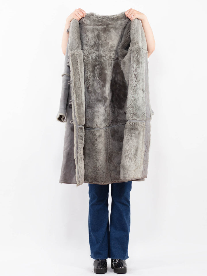 Vintage 80's Women Sheepskin in GrayA0465