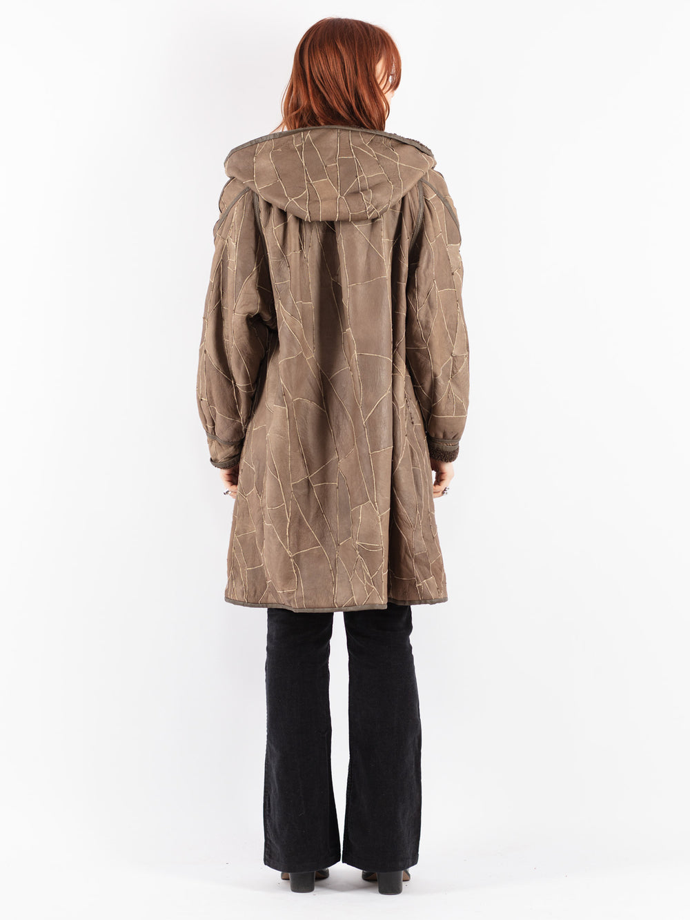Vintage 90's Women Sheepskin Coat in Brown