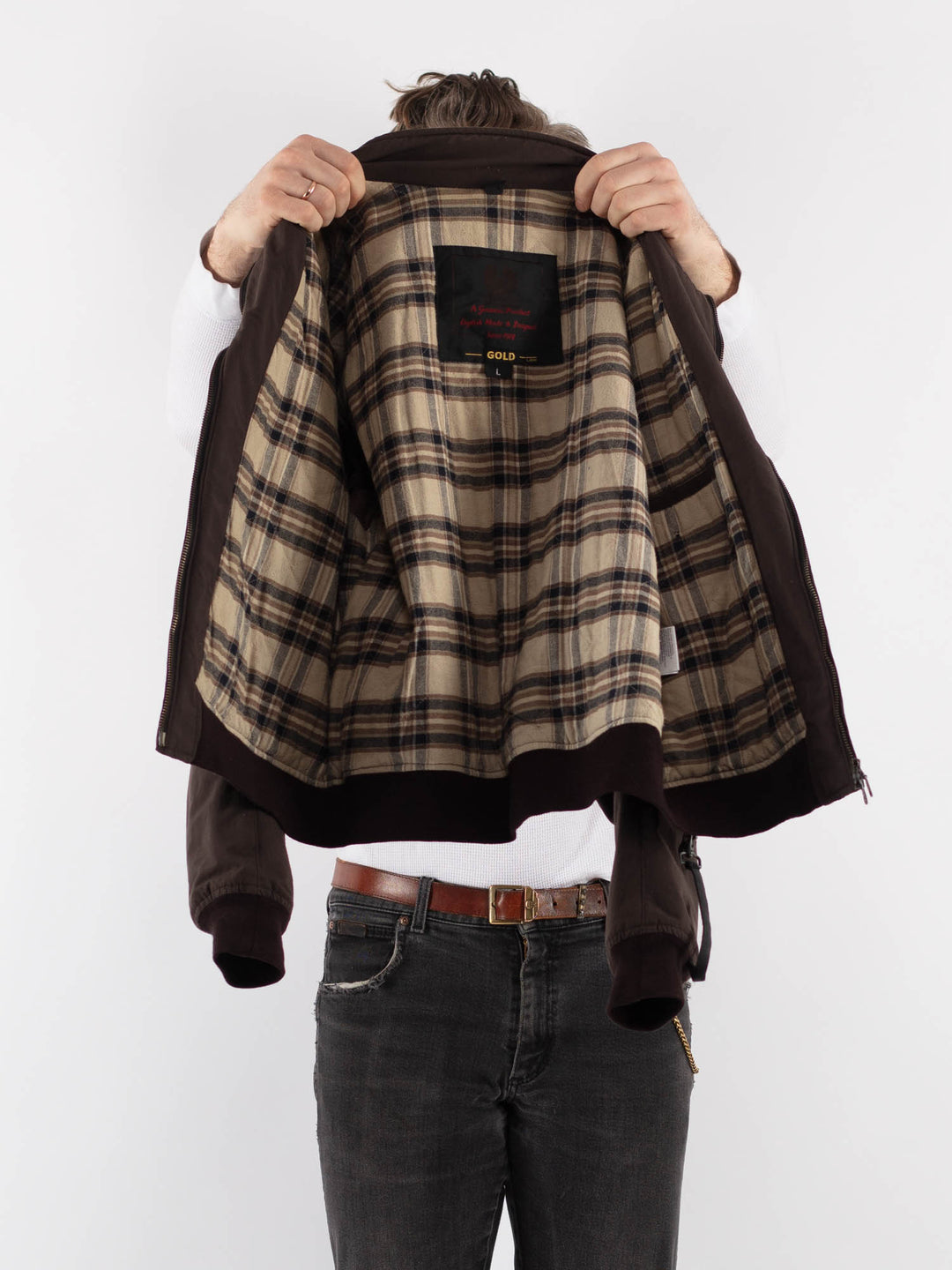 Vintage 00's Men Cotton in BrownZ844