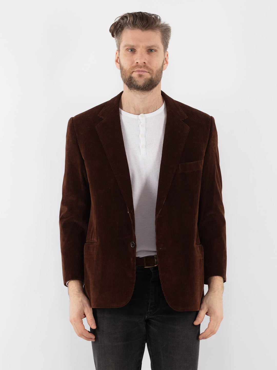 Vintage 90's Men Corduroy Blazer Jacket in Brown