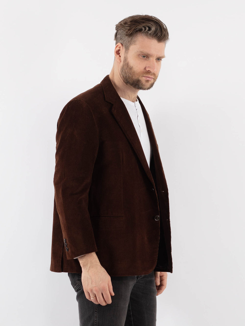 Vintage 90's Men Corduroy Blazer Jacket in Brown