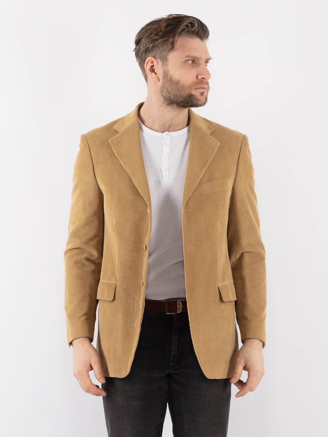 Vintage 90's Men Corduroy Blazer Jacket in BeigeZ987