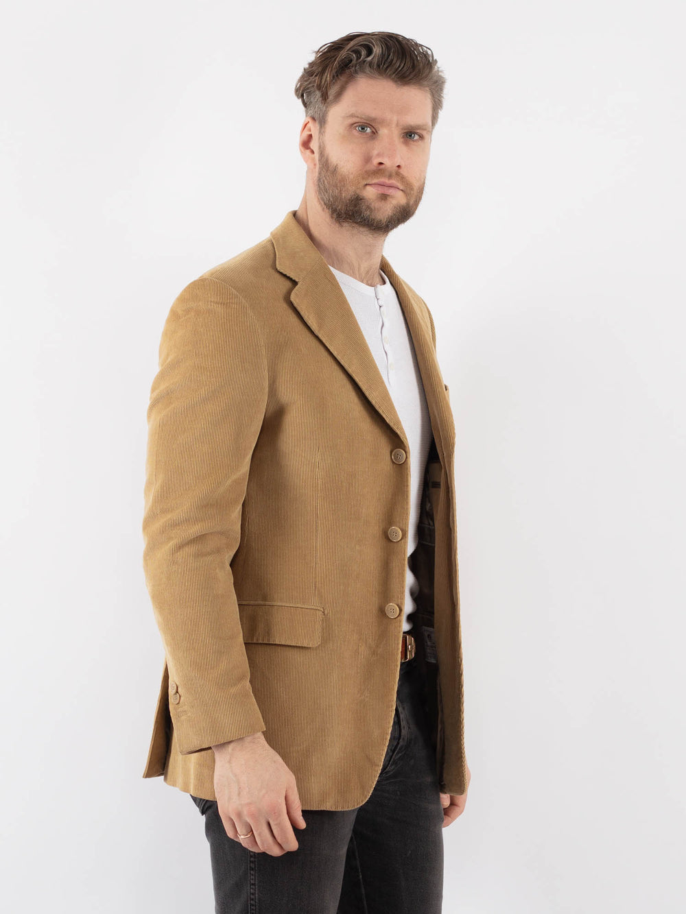 Vintage 90's Men Corduroy Blazer Jacket in BeigeZ987