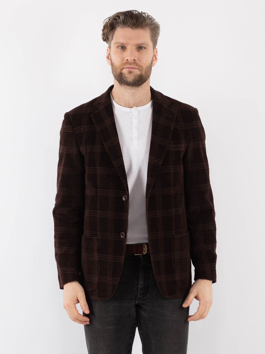 Vintage 90's Men Corduroy Blazer Jacket in BrownZ988