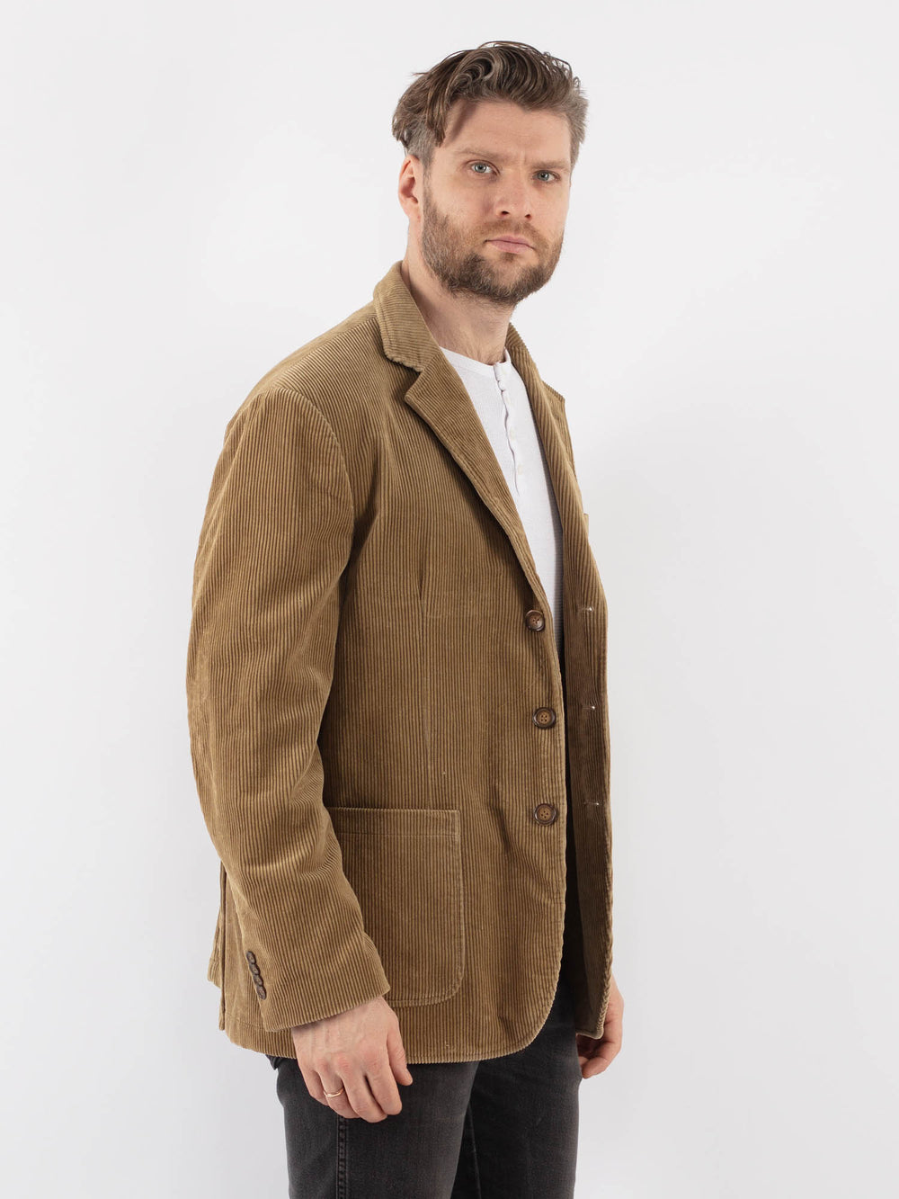 Vintage 90's Men Corduroy Blazer Jacket in BeigeZ990