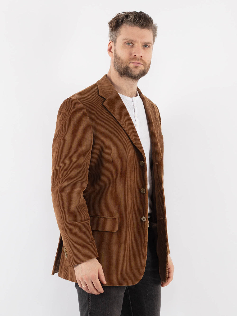 Vintage 90's Men Corduroy Blazer Jacket in BrownZ992