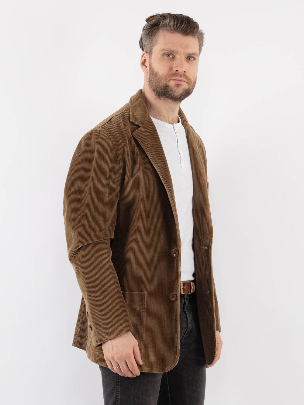 Vintage 90's Men Corduroy Blazer Jacket in BeigeZ993