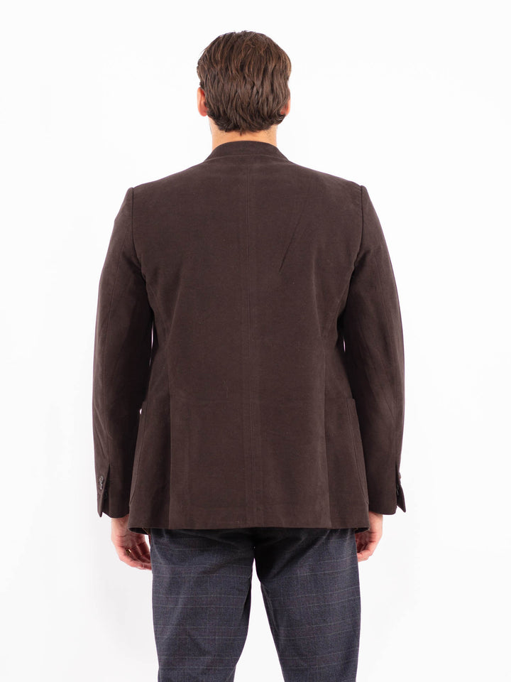 Vintage 90's Men Cotton Blazer Jacket in BrownZ2167