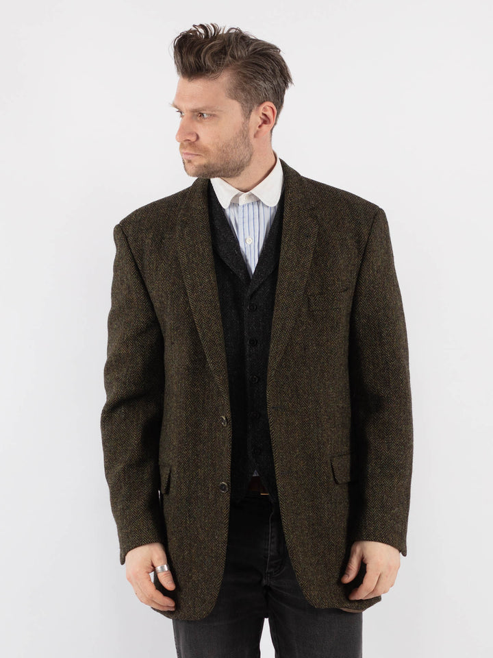 Vintage 90's Men Harris Tweed Jacket in GreenZ716