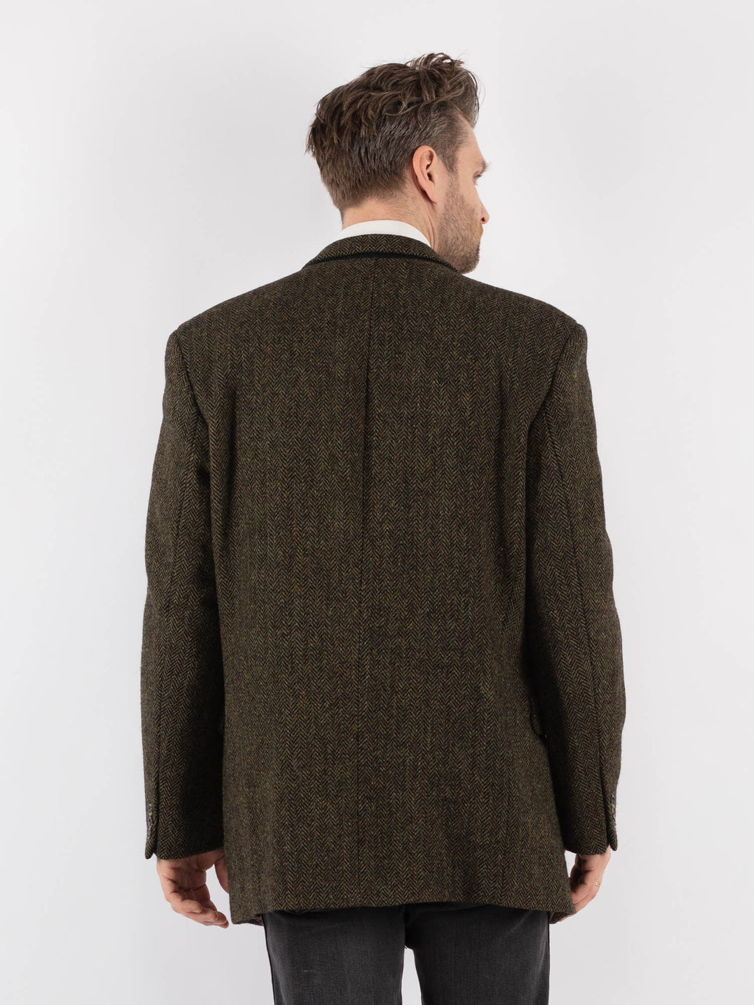Vintage 90's Men Harris Tweed Jacket in GreenZ716