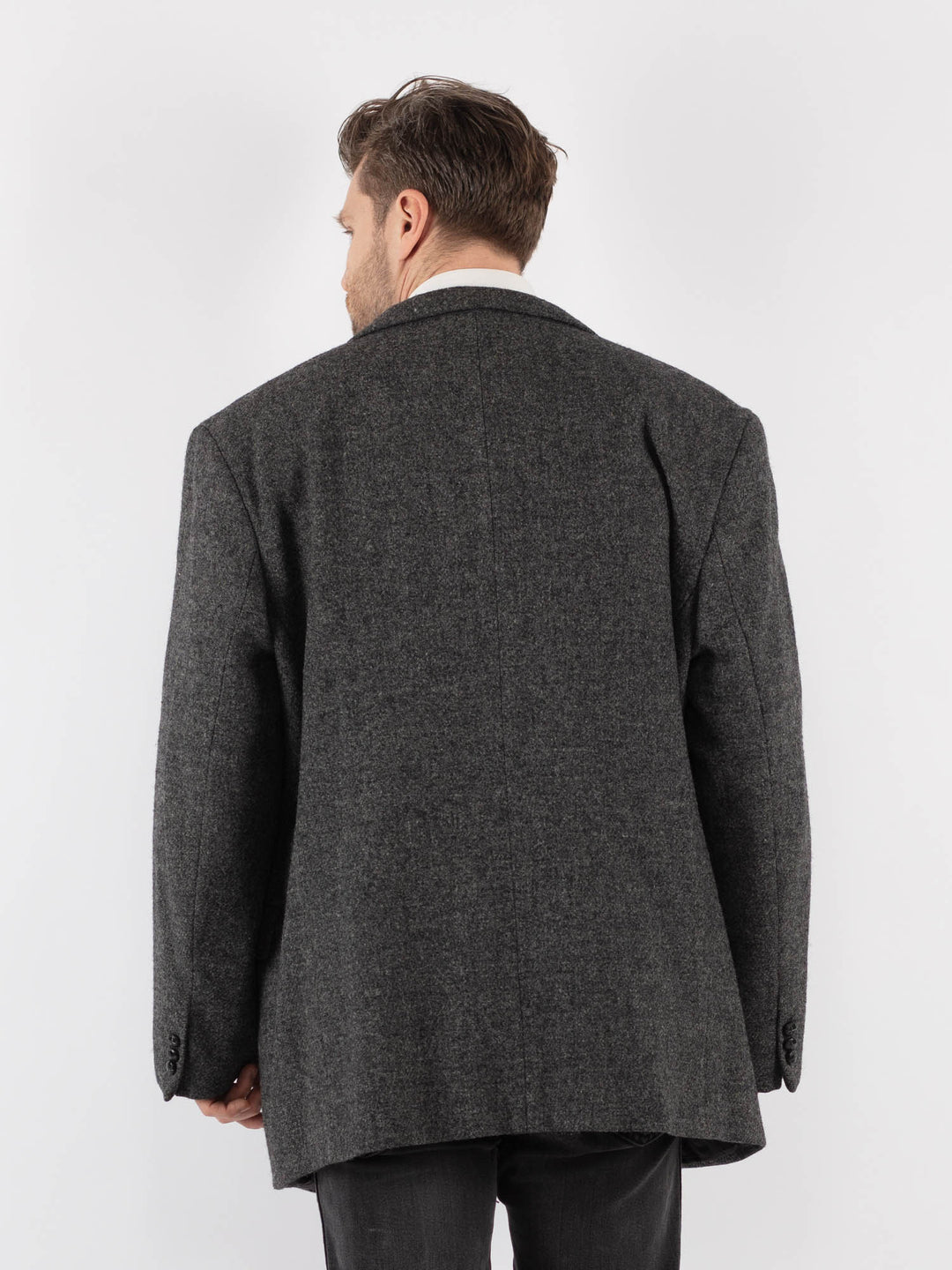 Vintage 90's Men Harris Tweed Jacket in GrayZ717