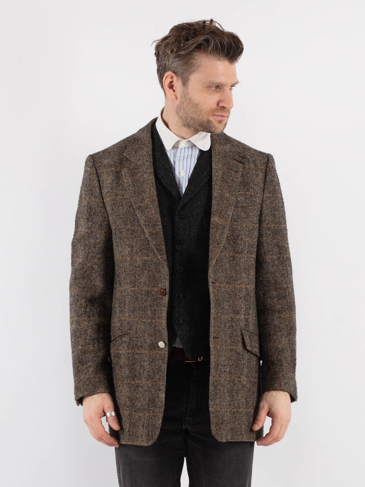 Vintage 90's Men Harris Tweed Jacket in BrownZ723