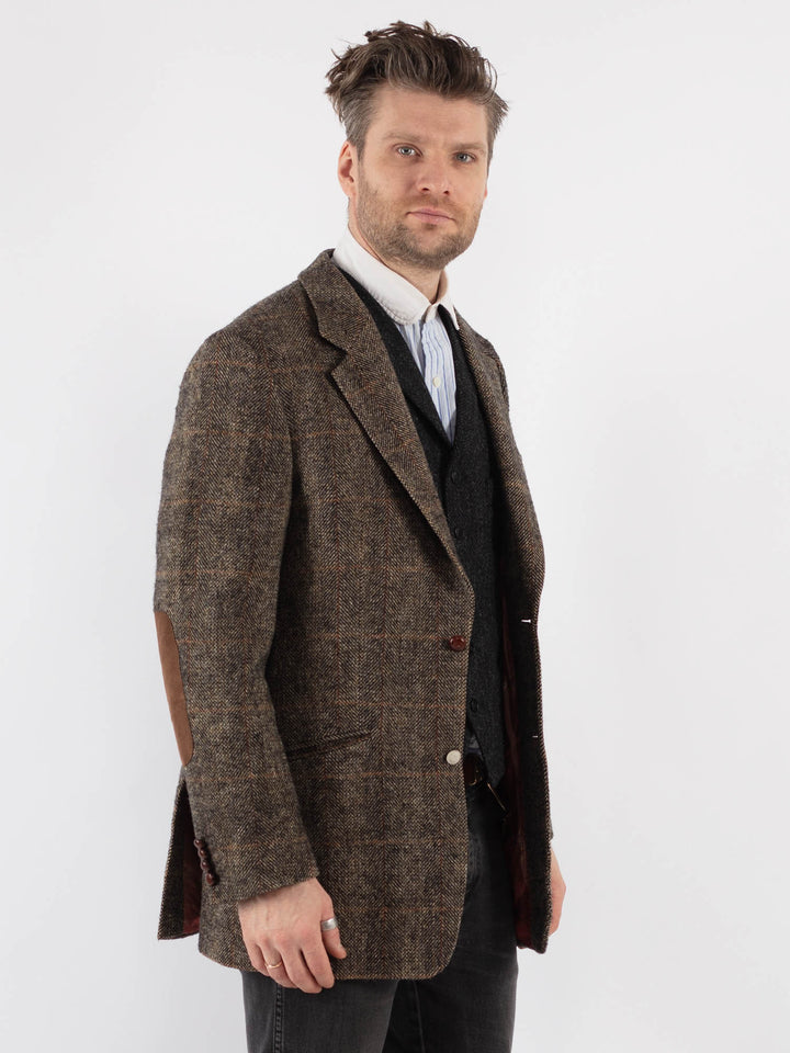 Vintage 90's Men Harris Tweed Jacket in BrownZ723