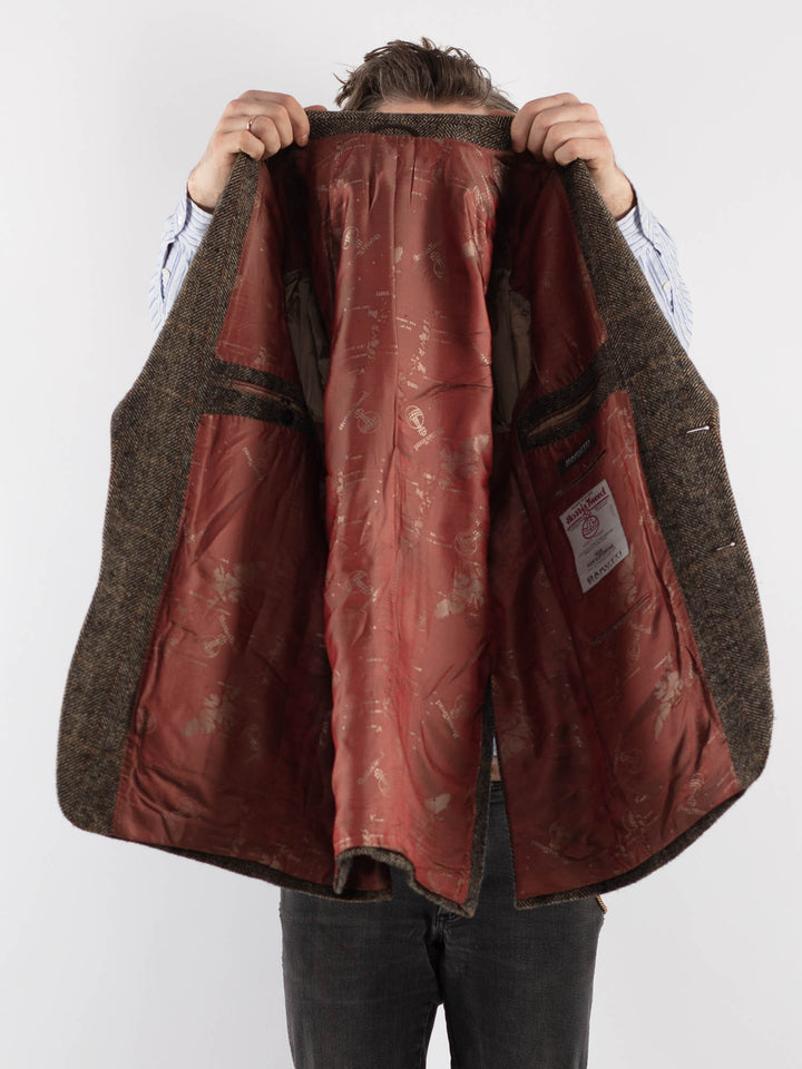 Vintage 90's Men Harris Tweed Jacket in BrownZ723