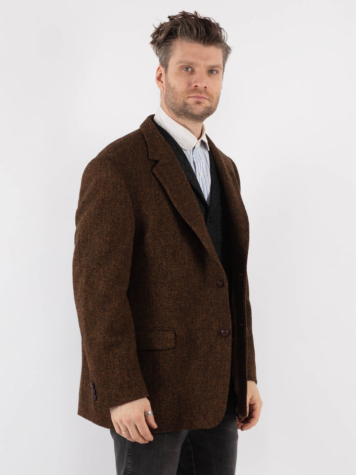 Vintage 90's Men Harris Tweed Jacket in BrownZ725