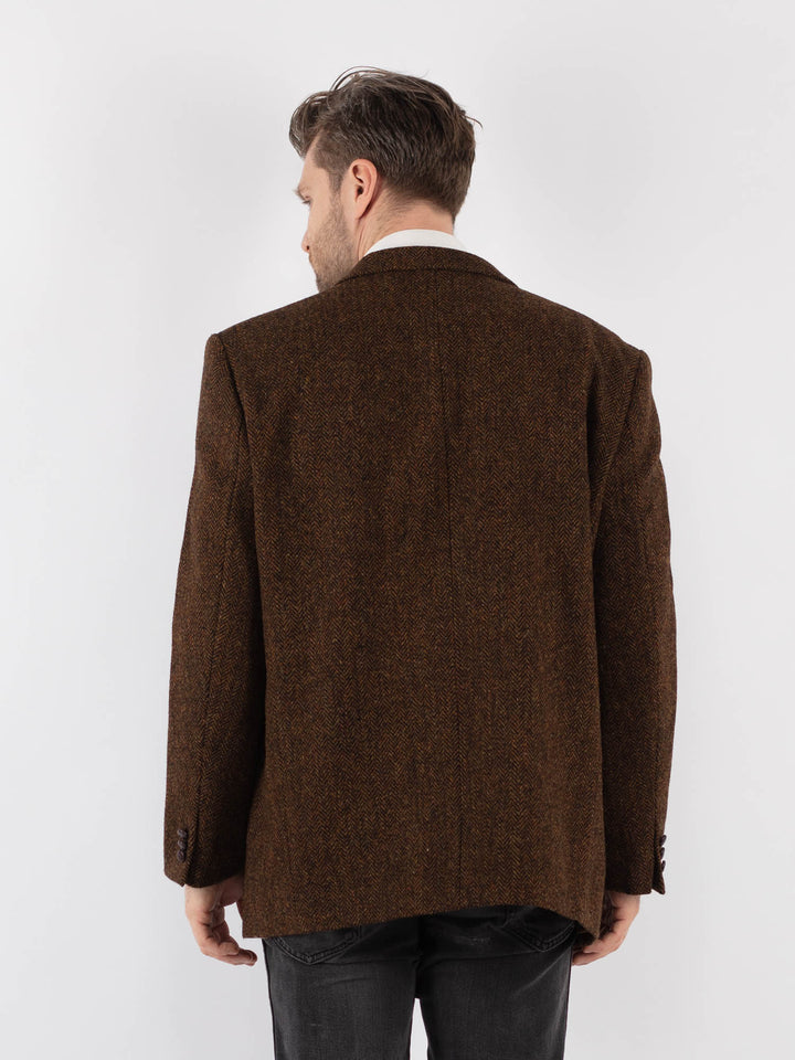 Vintage 90's Men Harris Tweed Jacket in BrownZ725