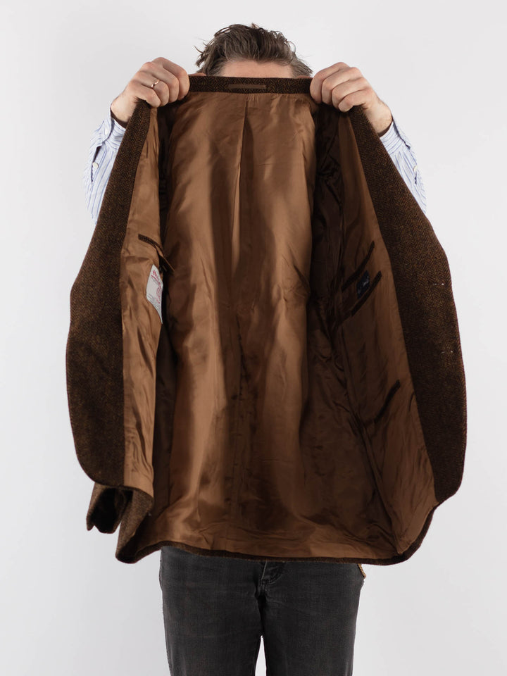 Vintage 90's Men Harris Tweed Jacket in BrownZ725