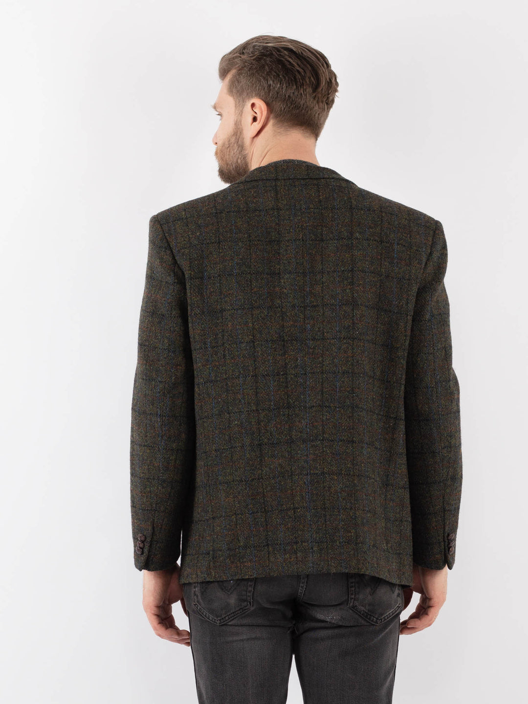 Vintage 90's Men Harris Tweed Jacket in GreenZ978