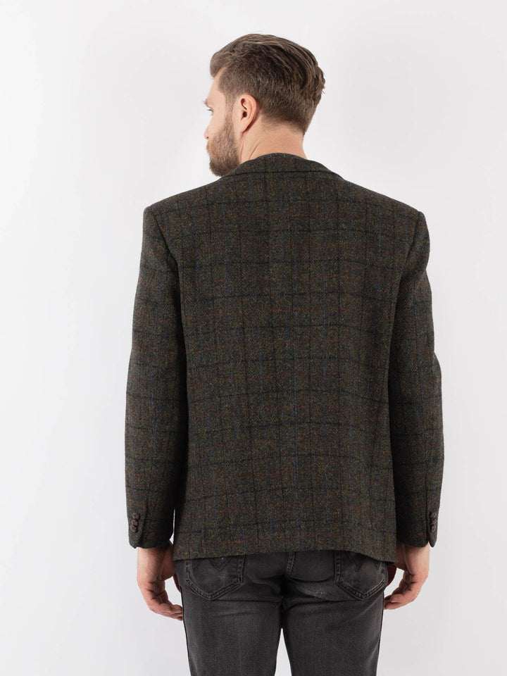 Vintage 90's Men Harris Tweed Jacket in GreenZ978
