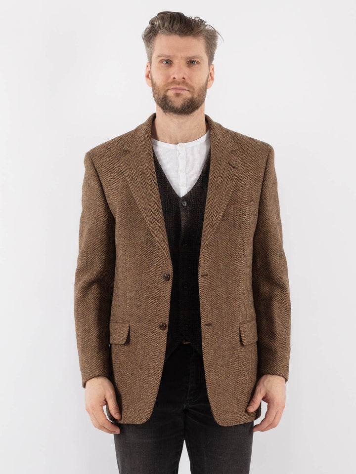 Vintage 90's Men Harris Tweed Jacket in BrownZ980