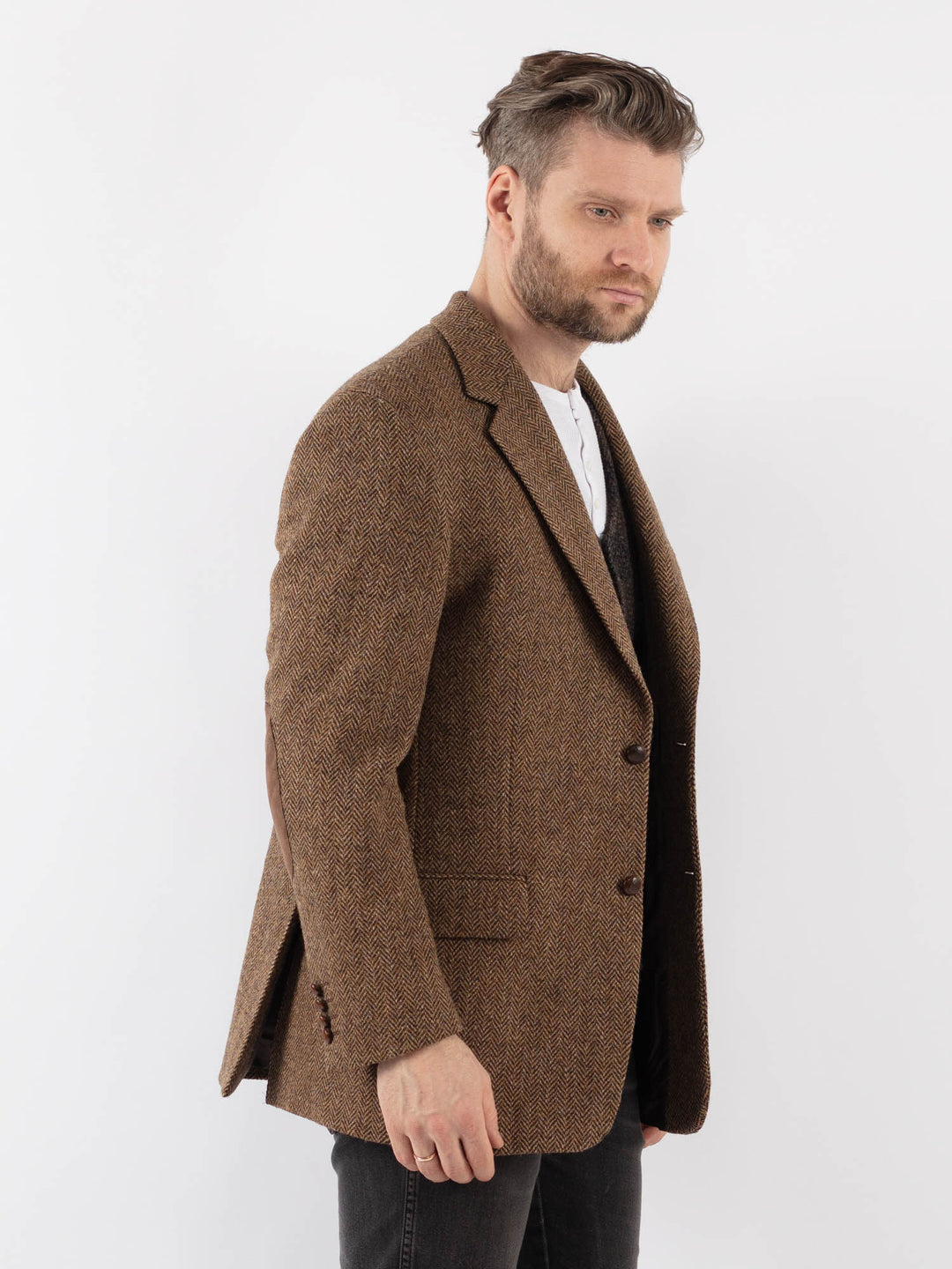 Vintage 90's Men Harris Tweed Jacket in BrownZ980