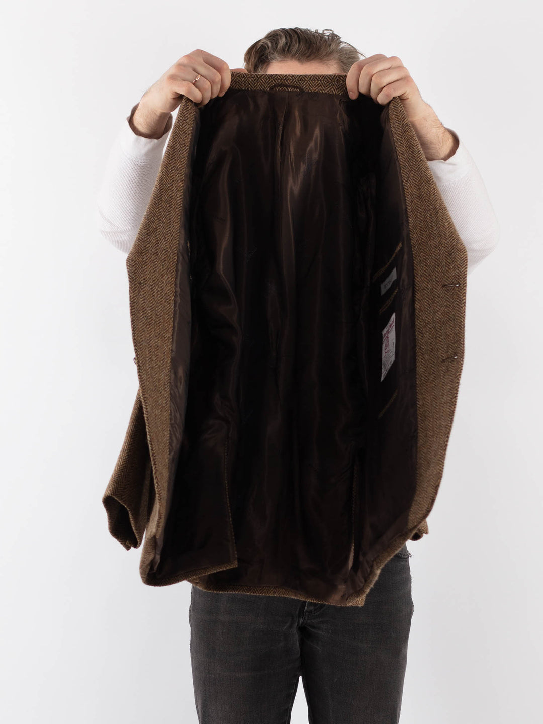 Vintage 90's Men Harris Tweed Jacket in BrownZ980