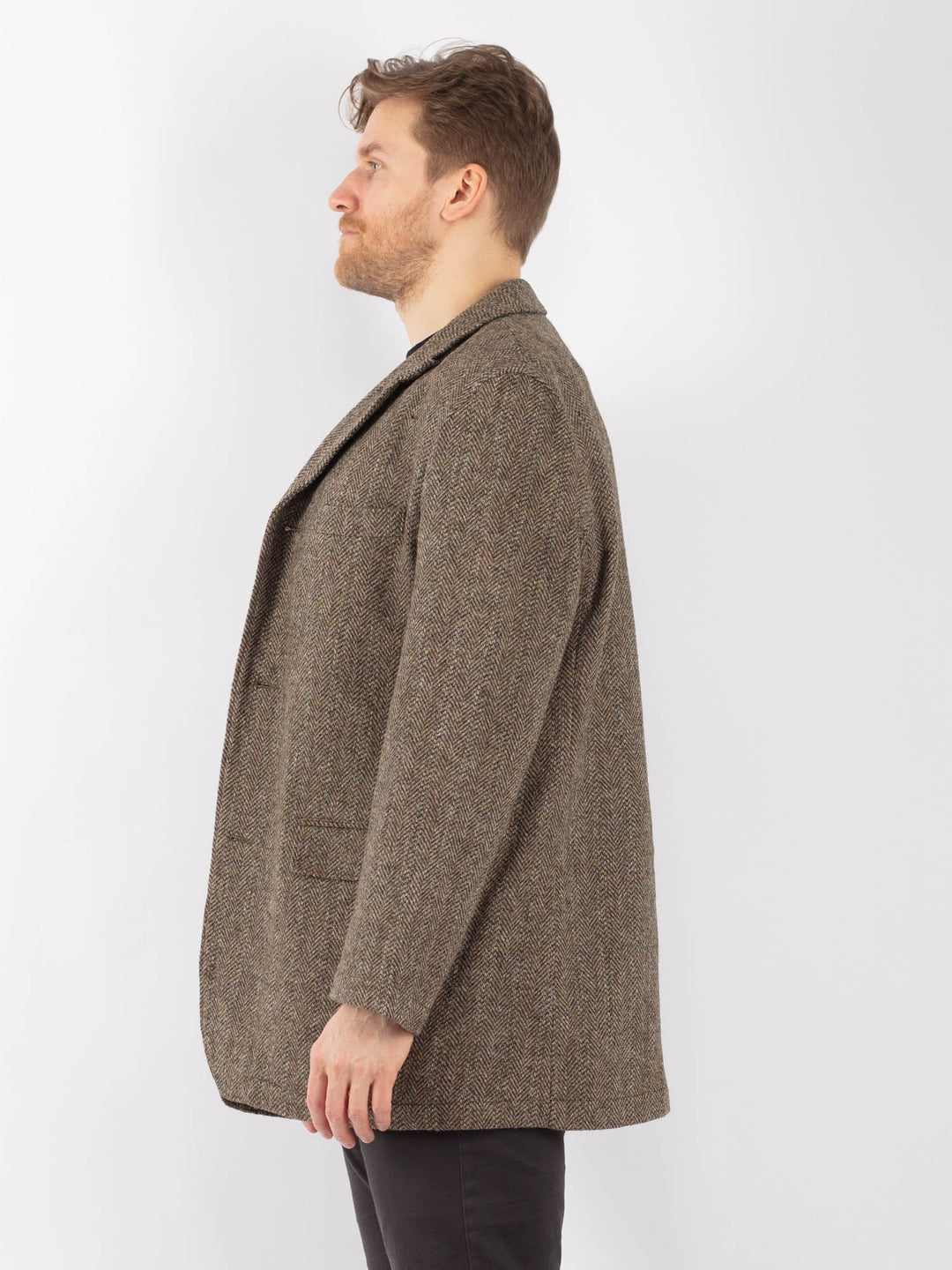 Vintage 90's Men Harris Tweed Jacket in BeigeZ1335