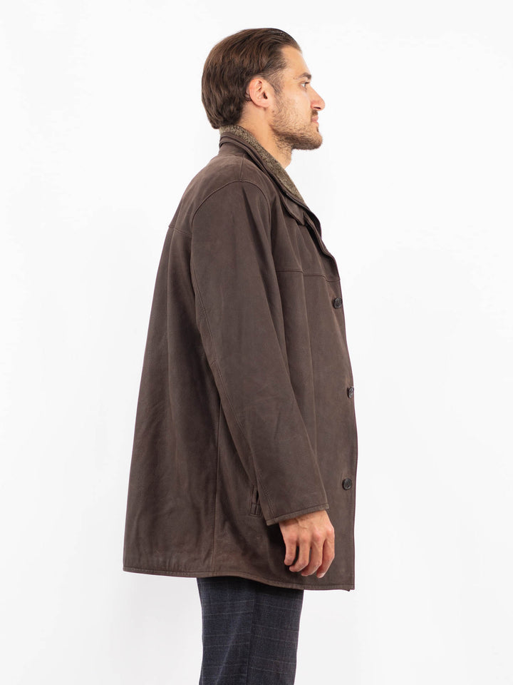 Vintage 90's Men Leather Coat in BrownZ2245