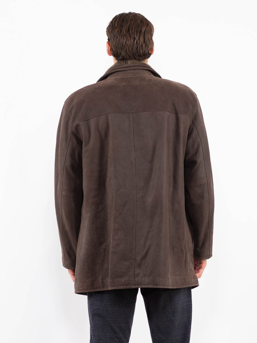 Vintage 90's Men Leather Coat in BrownZ2245