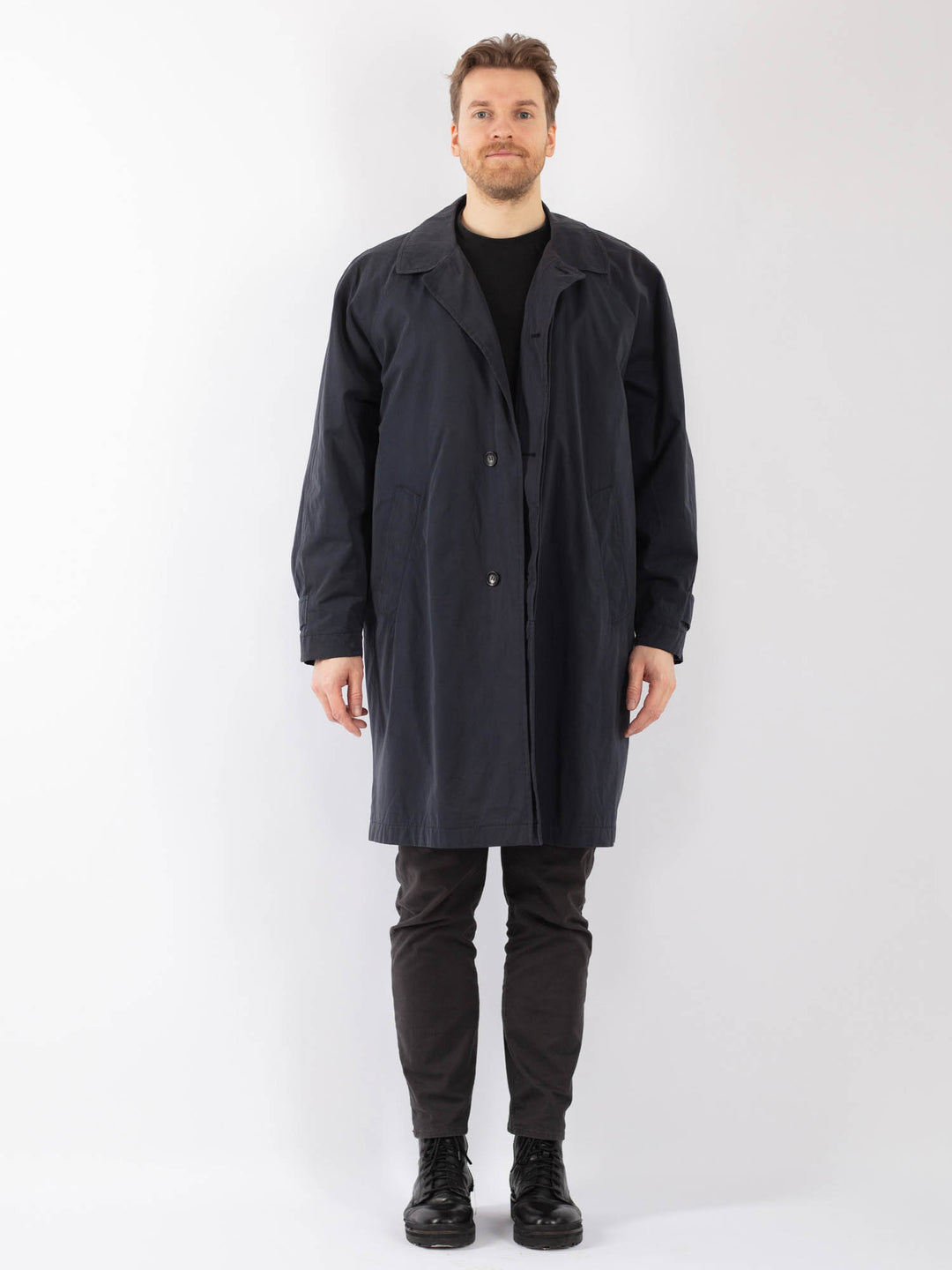 Vintage 90's Men Trench Coat in BlueZ1243