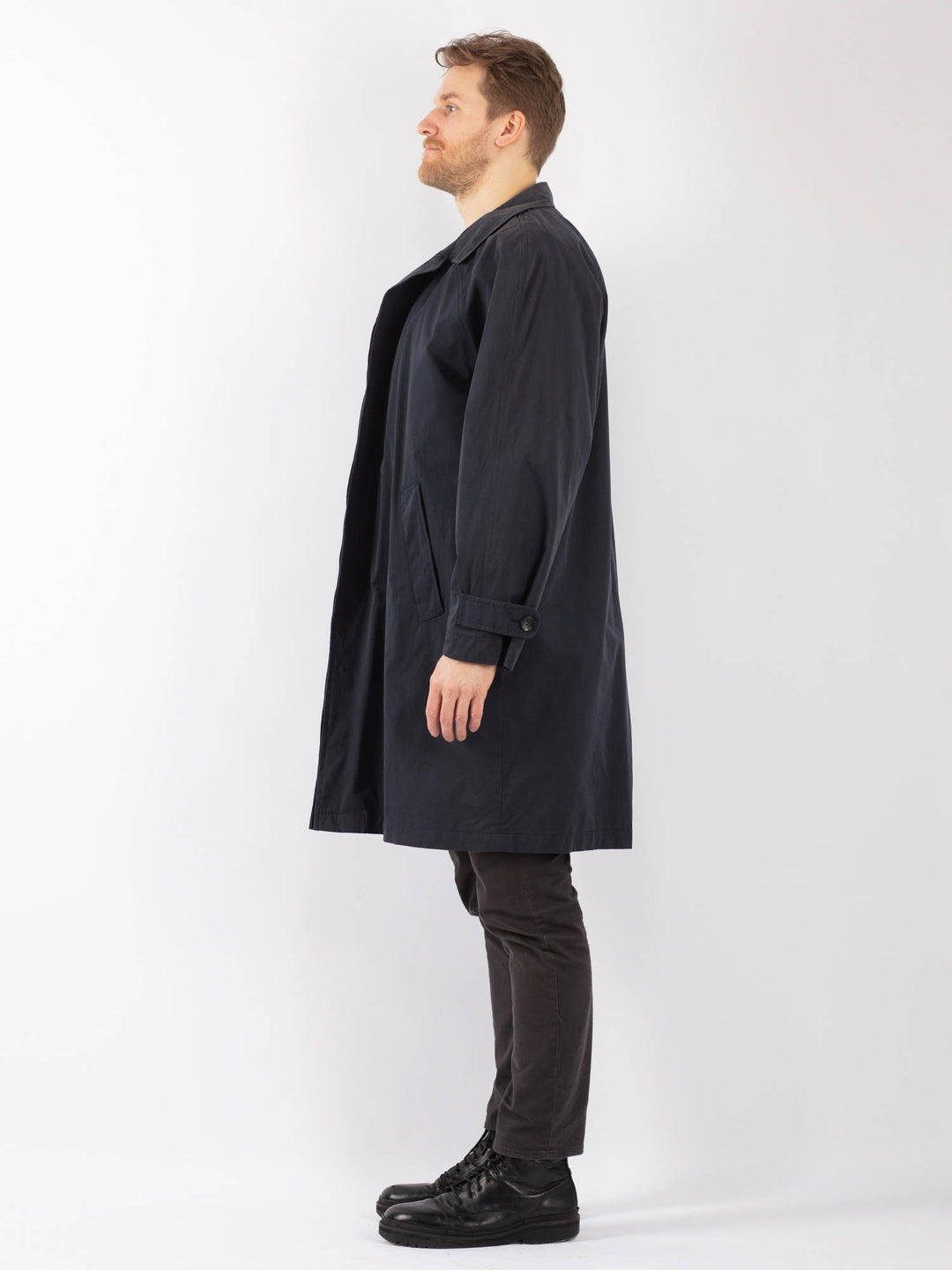 Vintage 90's Men Trench Coat in BlueZ1243