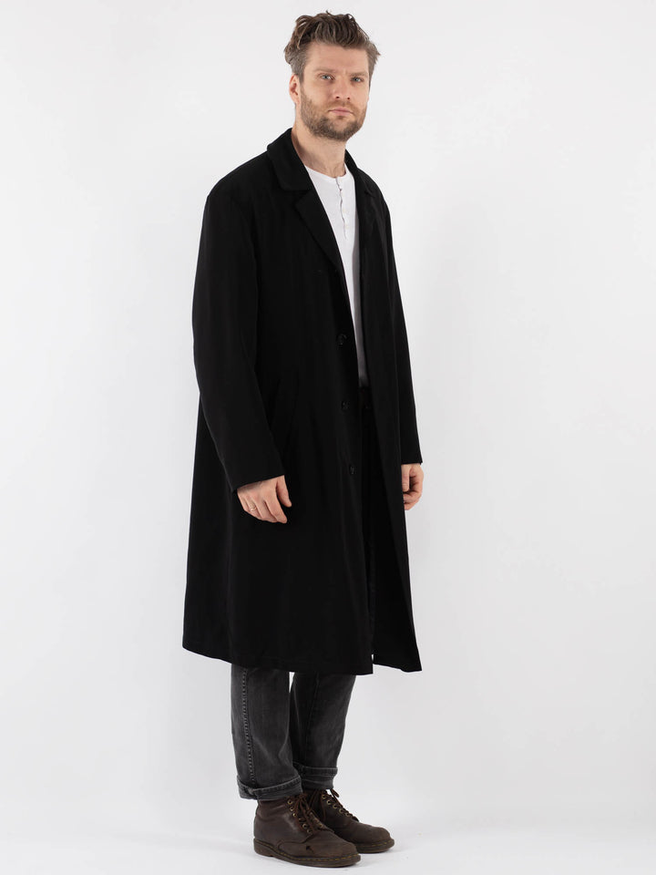 Vintage 90's Men Mac Coat in BlackZ797