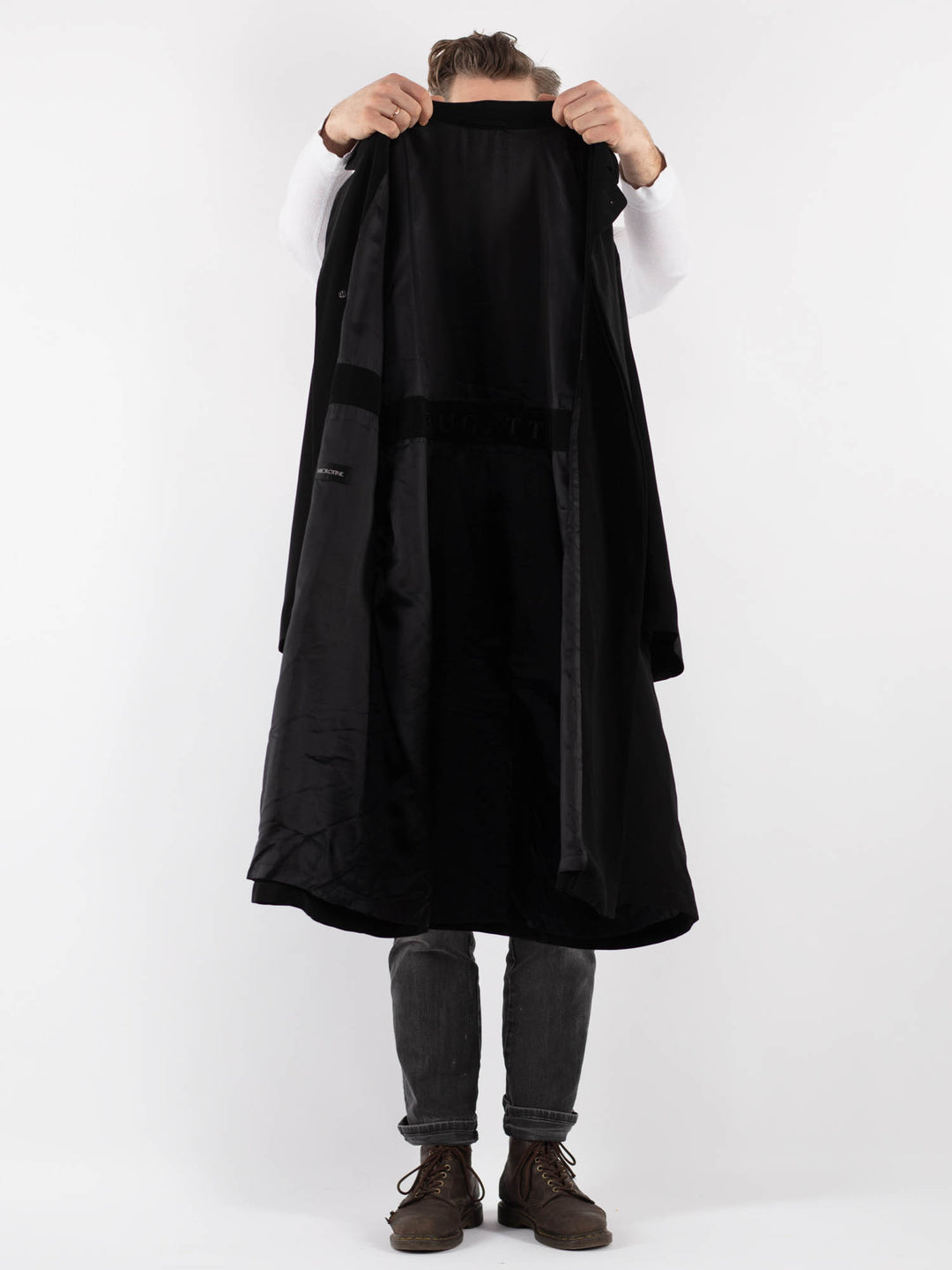 Vintage 90's Men Mac Coat in BlackZ797