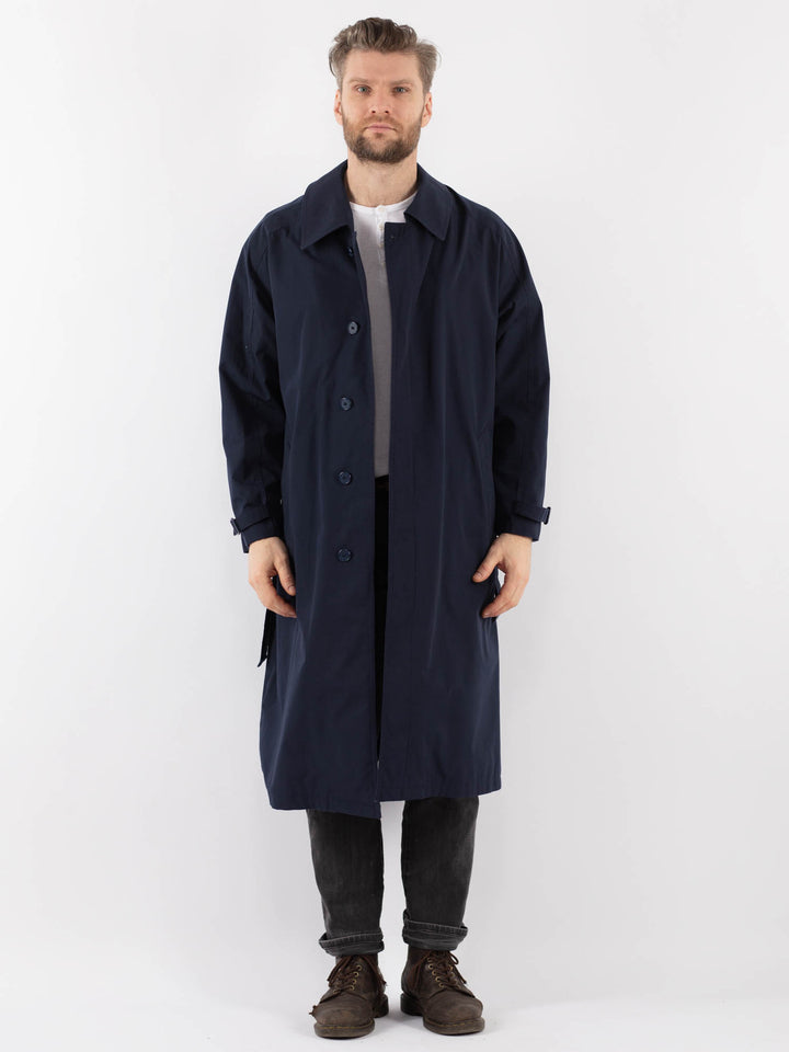 Vintage 90's Men Trench Coat in BlueZ939