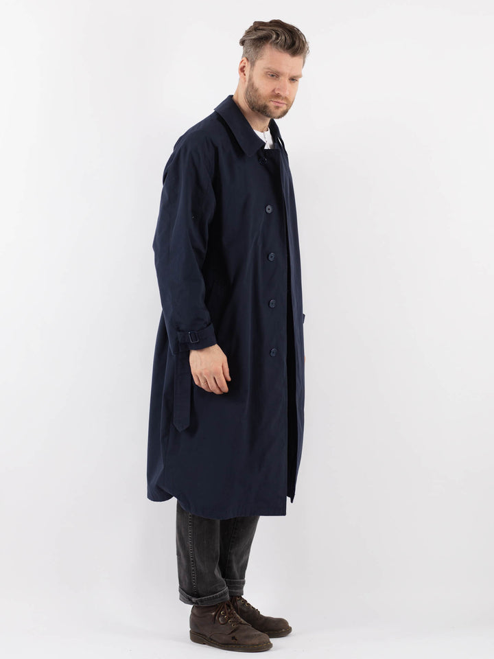 Vintage 90's Men Trench Coat in BlueZ939