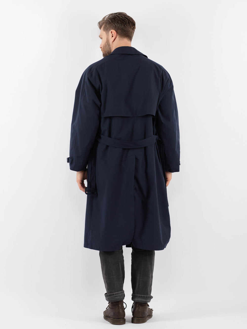 Vintage 90's Men Trench Coat in BlueZ939