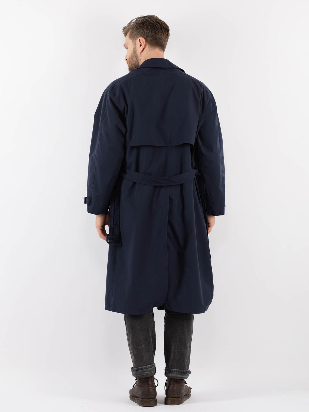 Vintage 90's Men Trench Coat in BlueZ939