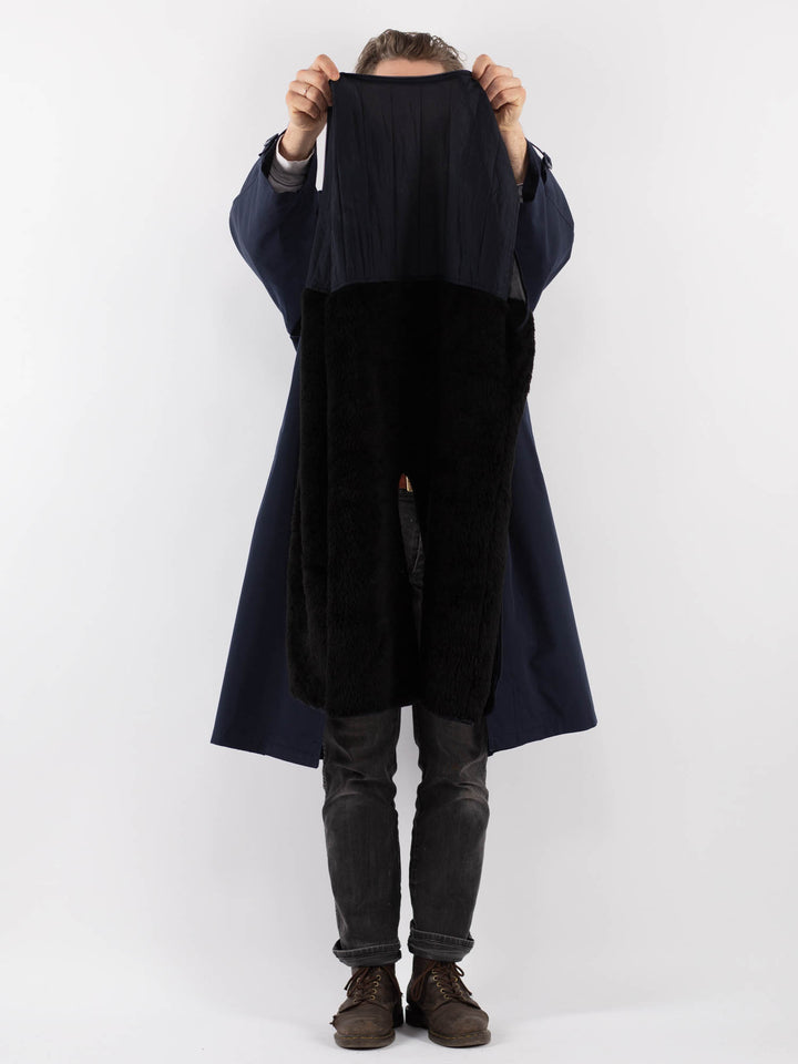 Vintage 90's Men Trench Coat in BlueZ939