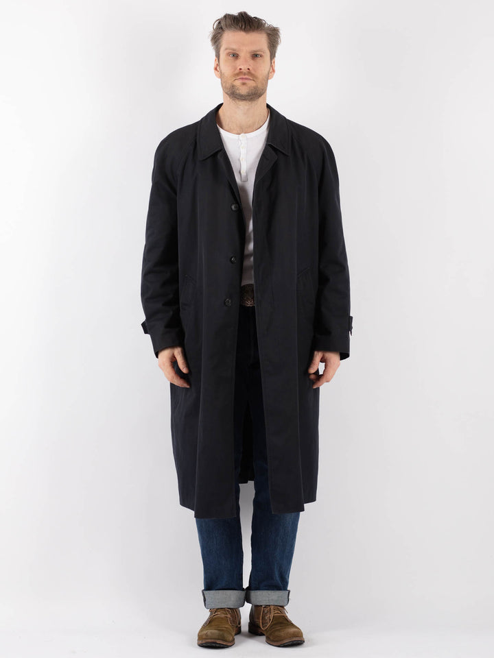 Vintage 90's Men Mac Coat in Blue