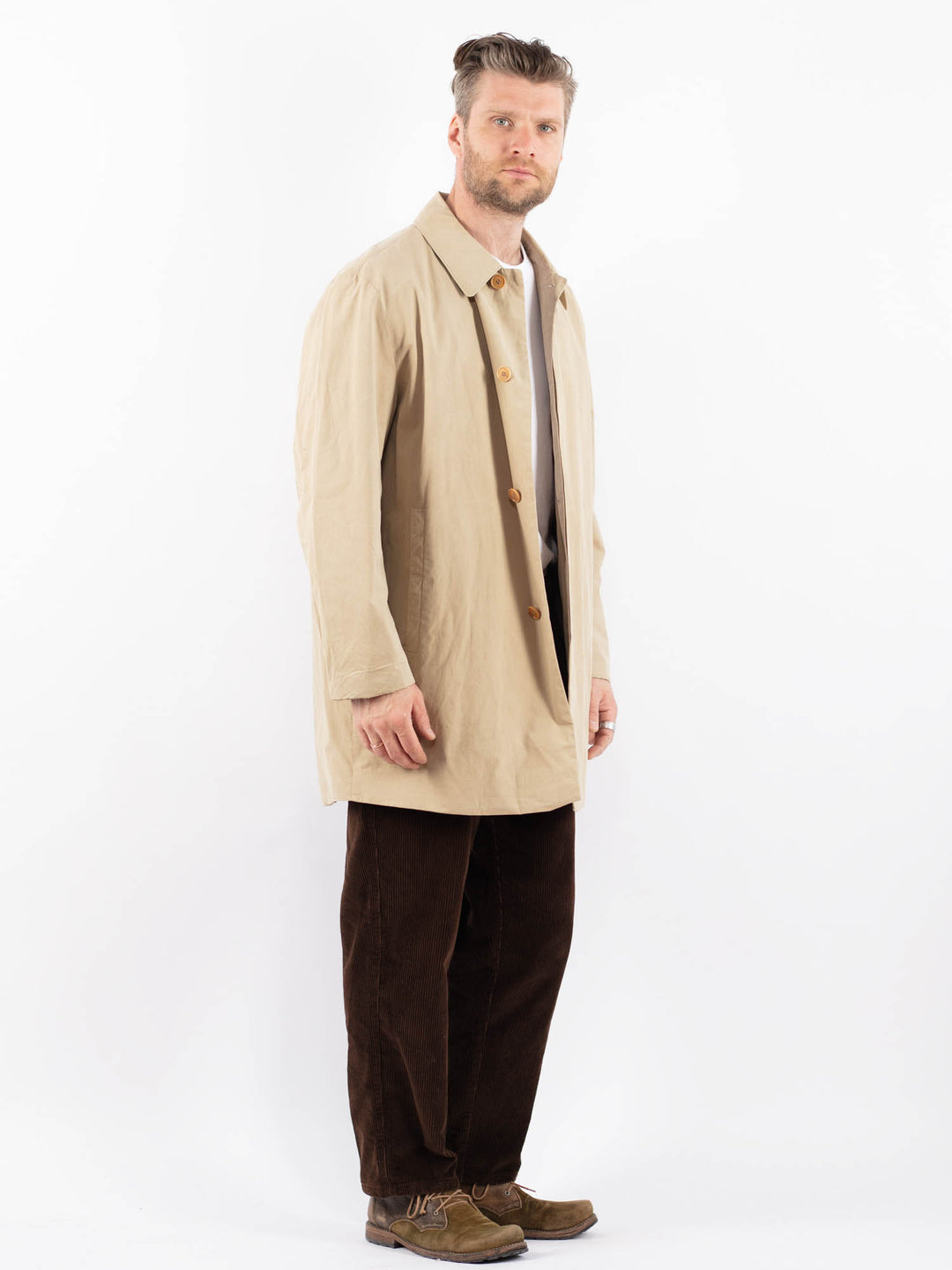 Vintage 90's Men Trench Coat in BeigeZ1654