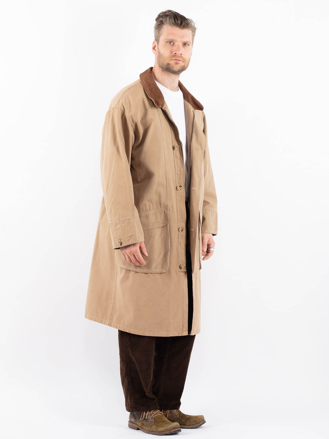 Vintage 90's Men Mac Coat in BeigeZ1657