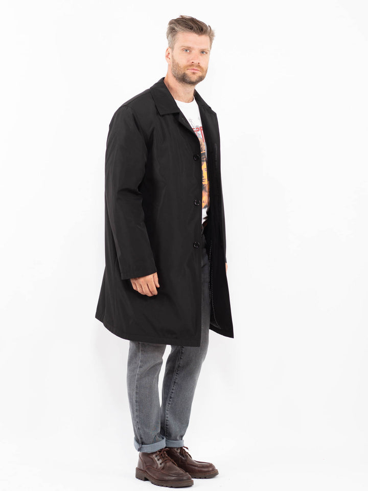 Vintage 90's Men Mac Coat in BlackZ2313